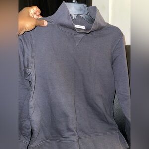 Marine Layer Evie Funnel Neck Sweatshirt in Faded Black Size XS